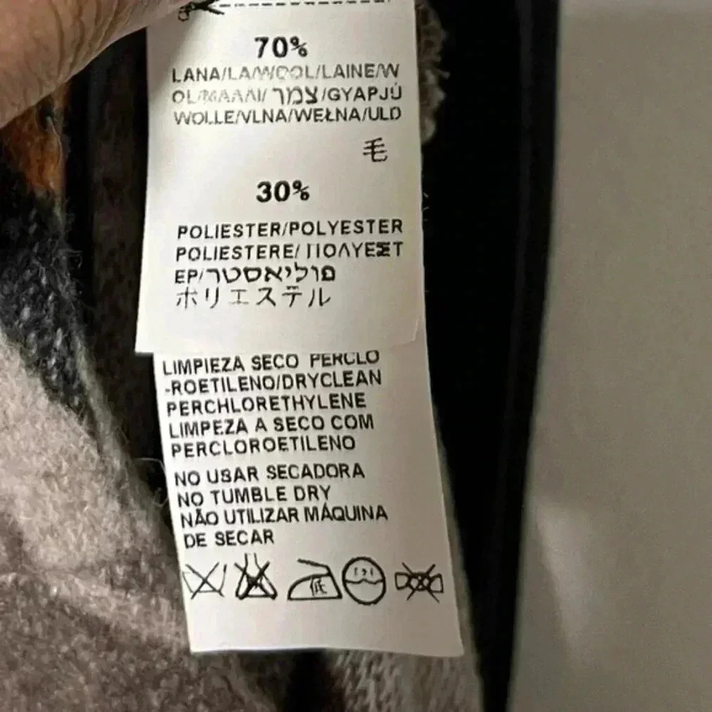 Zara Basic Fall/Winter Wool-Blend Chevron Stripe … - image 2